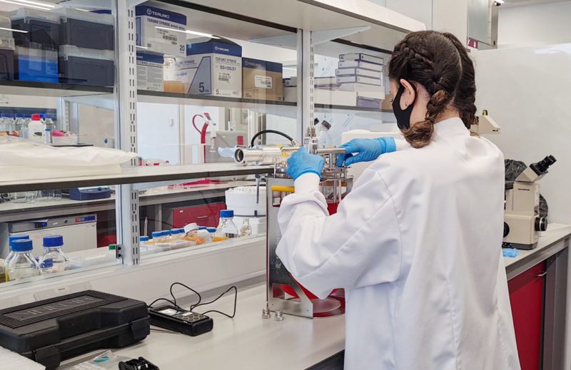 Lab technicians at Roslin Technologies Lab