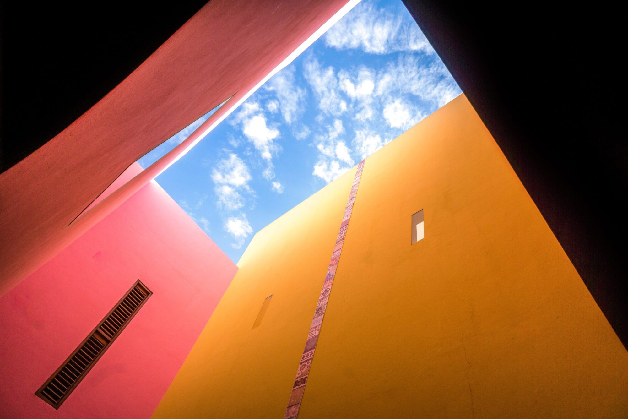 Sky though buildings