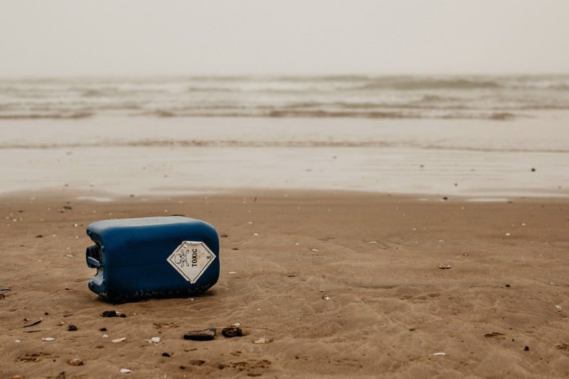 Hazardous material on beach