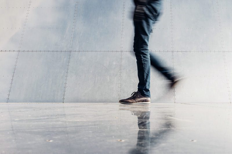 Man Stepping