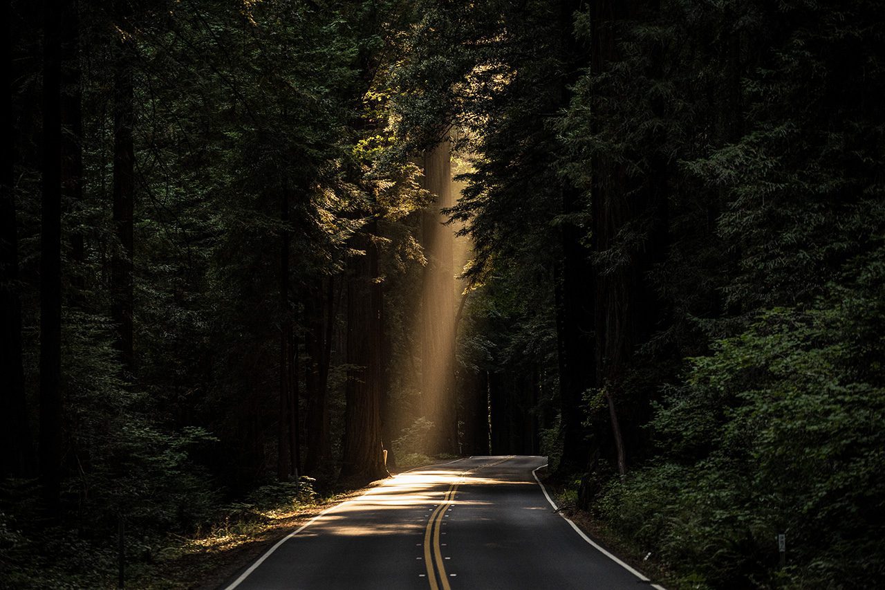 Sunbeam over street
