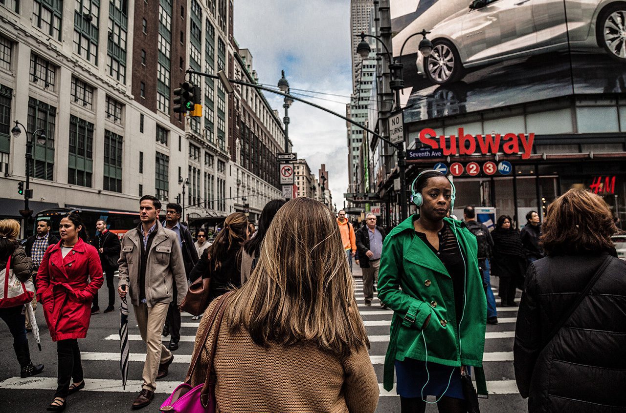 People on city street