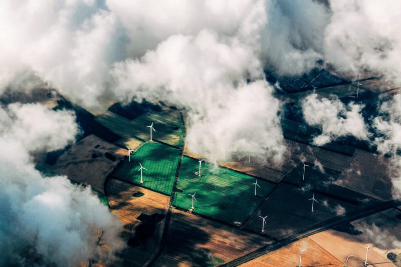 Clouds over agricultural land