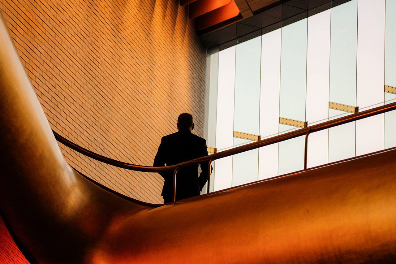 Man on balcony