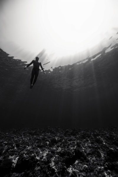 Diver under water