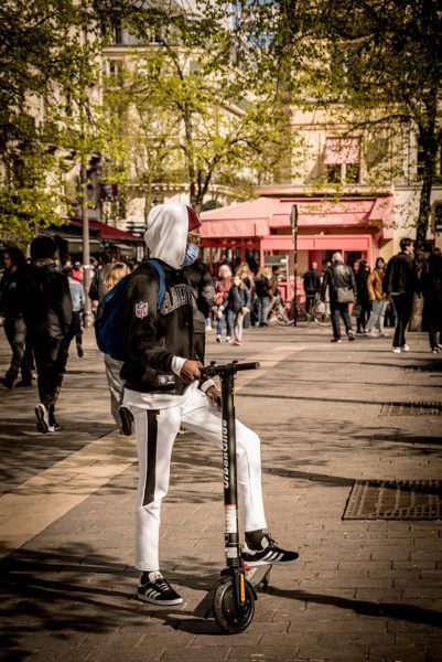 A Paris youth on scooter