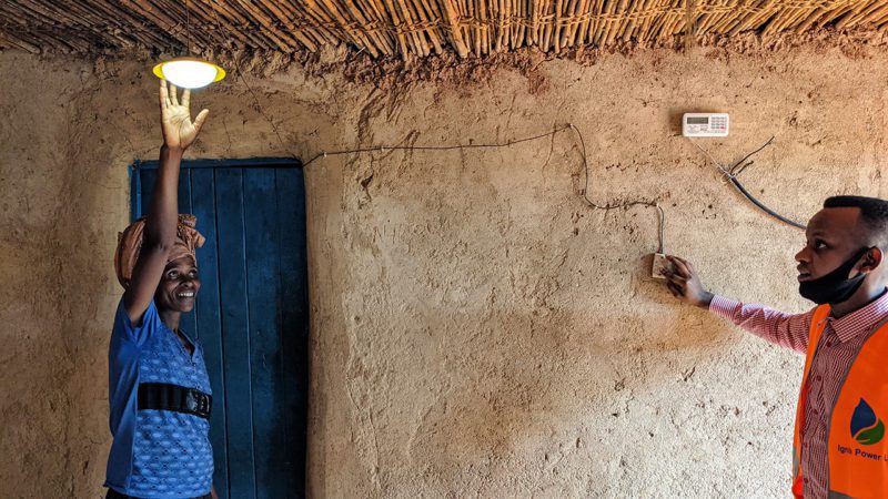 Solar lighting in house in Africa