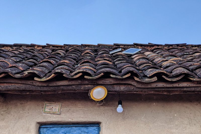 Solar panels on roof in Africa