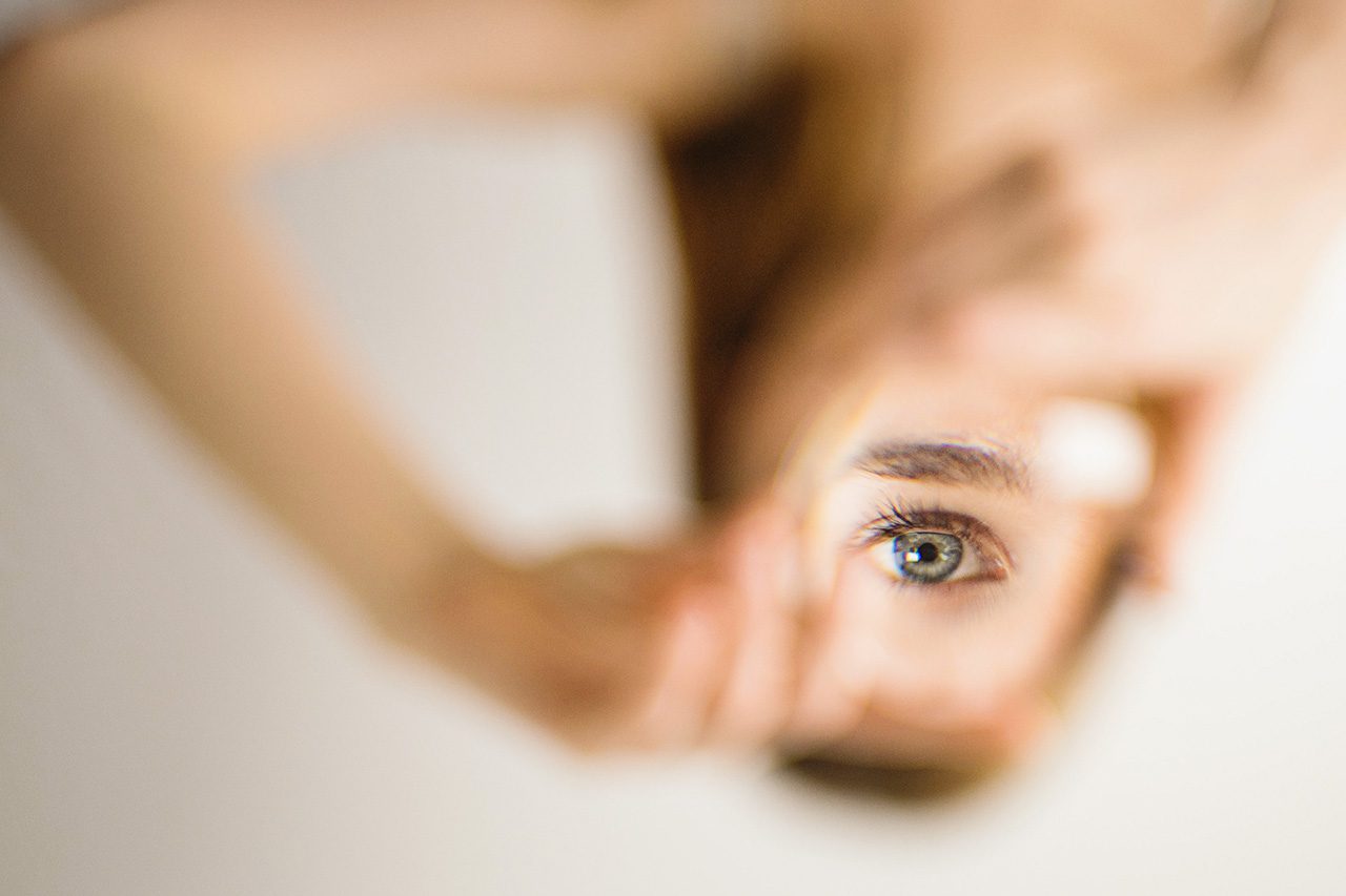 Abstract photo of human eye and figure