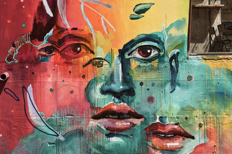 Abstract mural of woman
