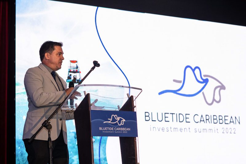 Juan Bauza speaking at Bluetide Caribbean Summit in Puerto Rico