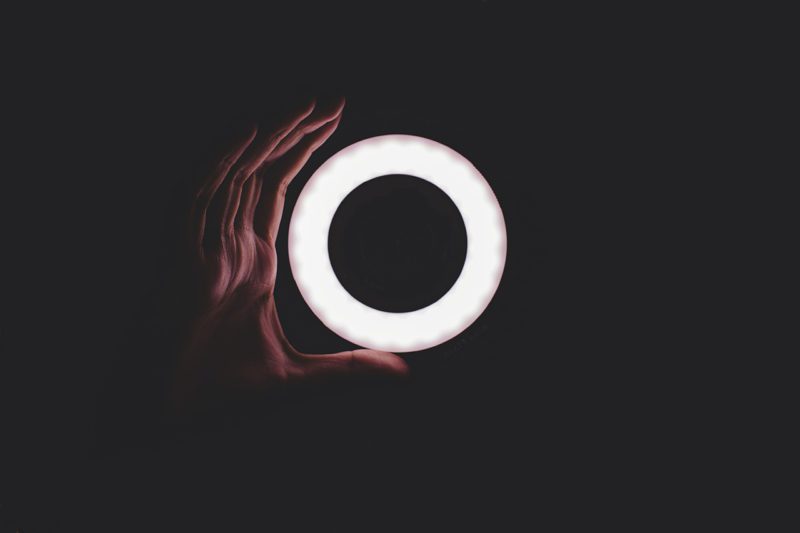 Abstract image with white O