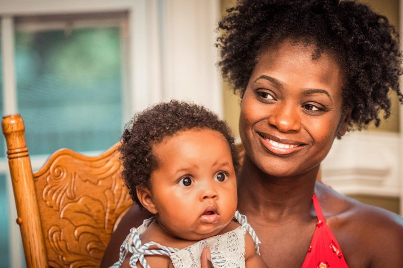 Black mother and child