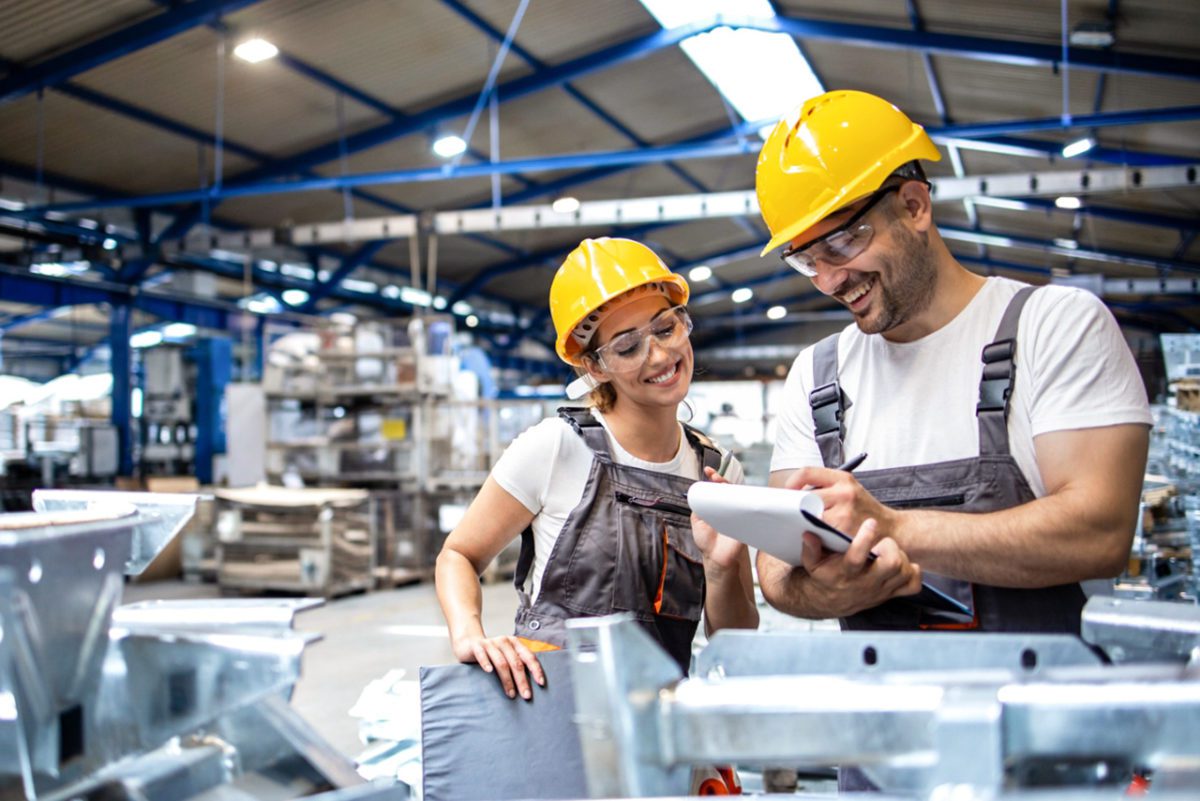 Factory Workers on Site