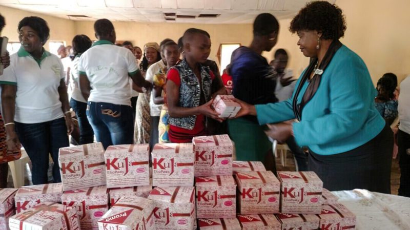 Giving away Kuja Ecopads in Africa