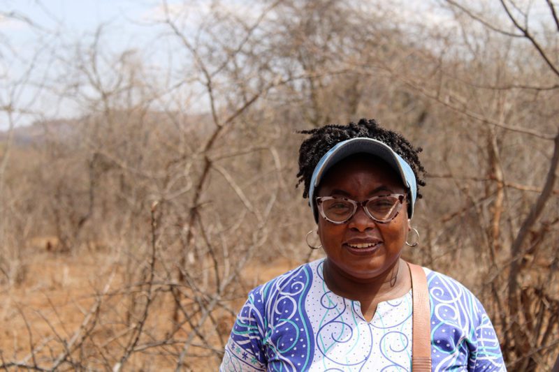 African woman with glasses