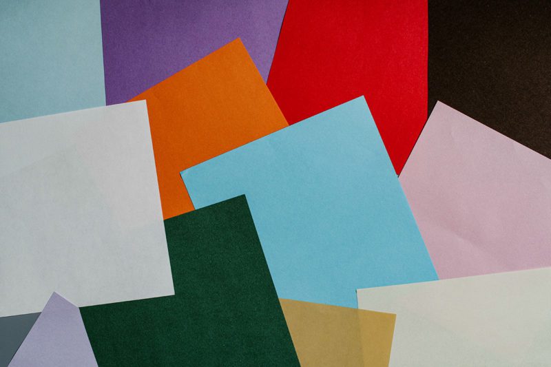 Colored sheets of paper