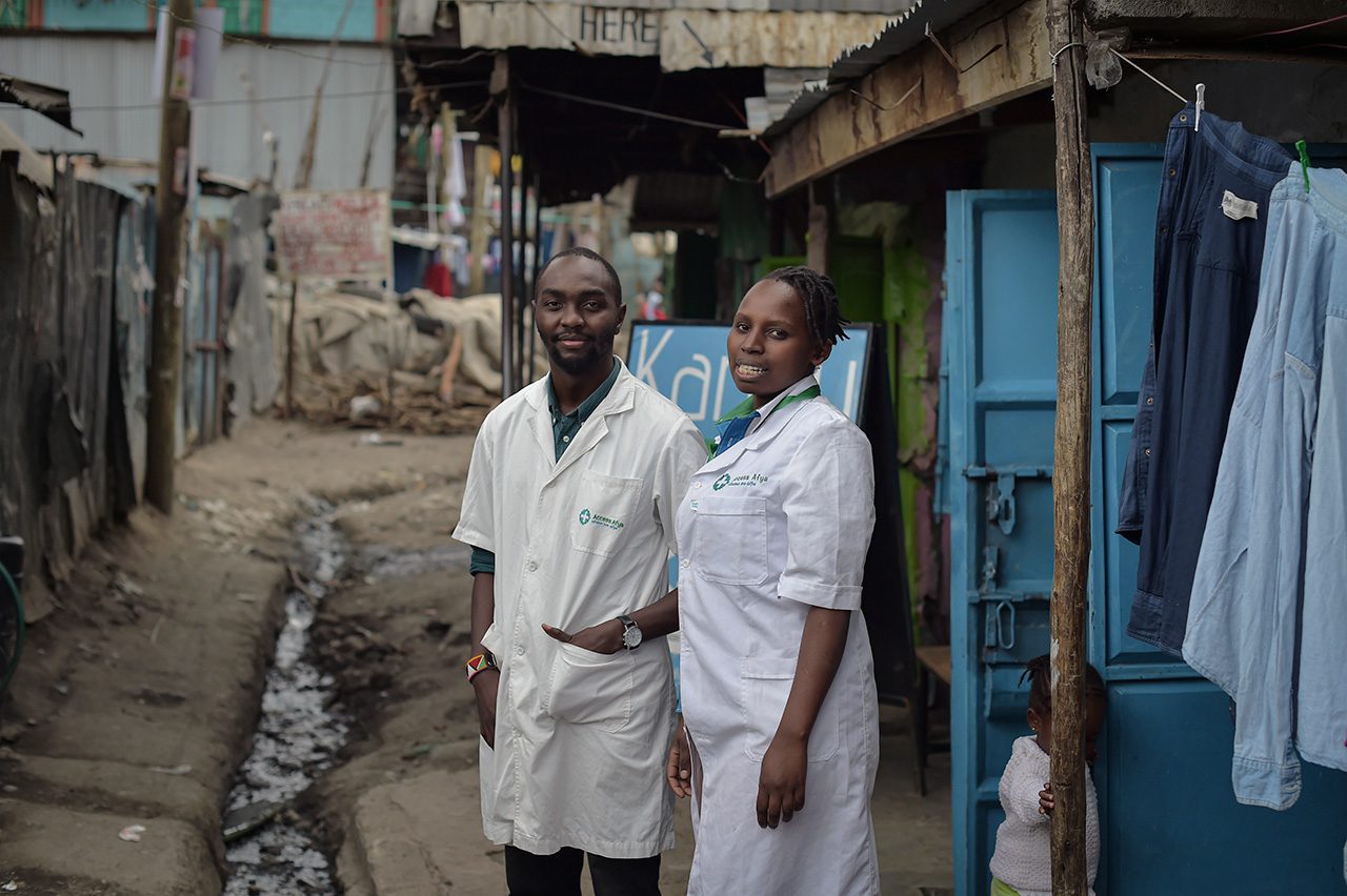Two Nairobi healthcare workers.