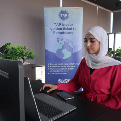 TAP campaign Palestine female worker