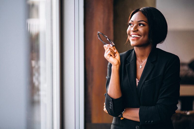 Woman executive smiling