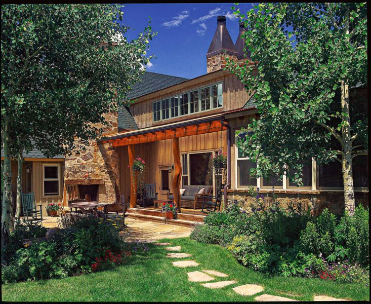 Home with landscaped garden