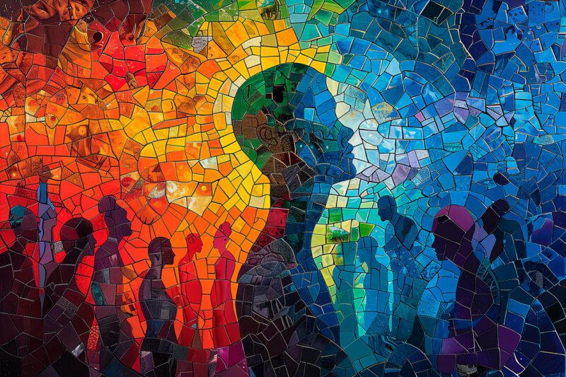 Colorful collage of people