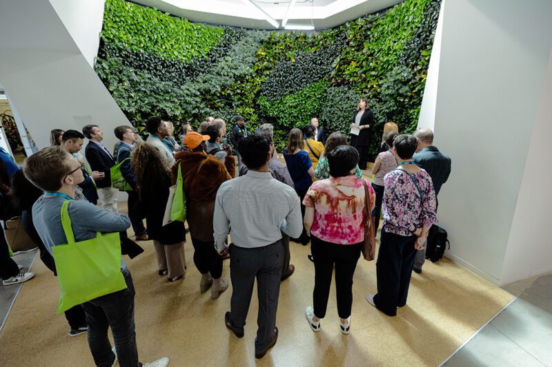 Group of people touring LACI's La Kretz Innovation Center