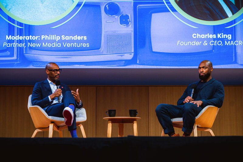 Two panelist on stage