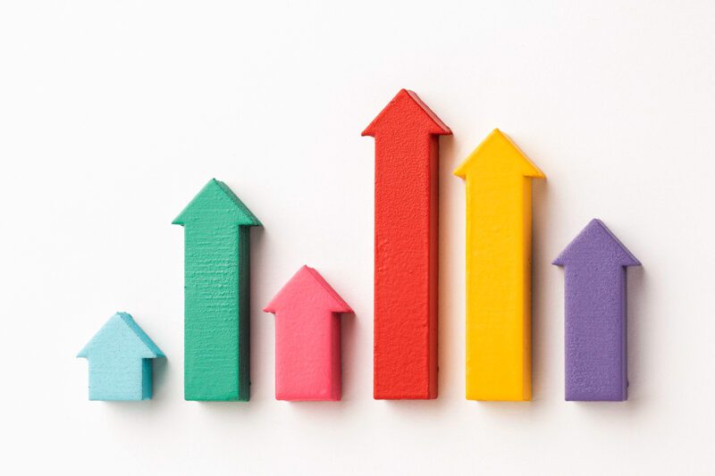 Colorful arrows pointing up
