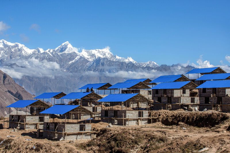 Town built with compressed earth bricks.