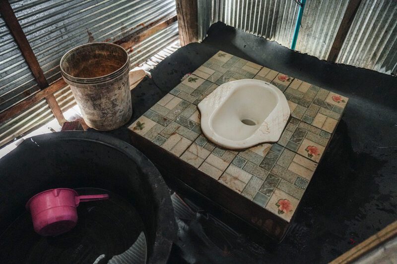Sky latrine in Cambodian home