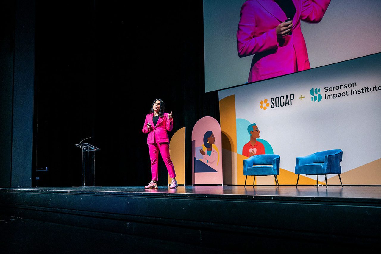 Speaker on stage at SOCAP 2024