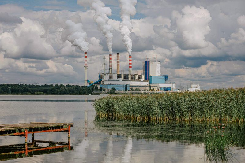 Factory emitting pollution