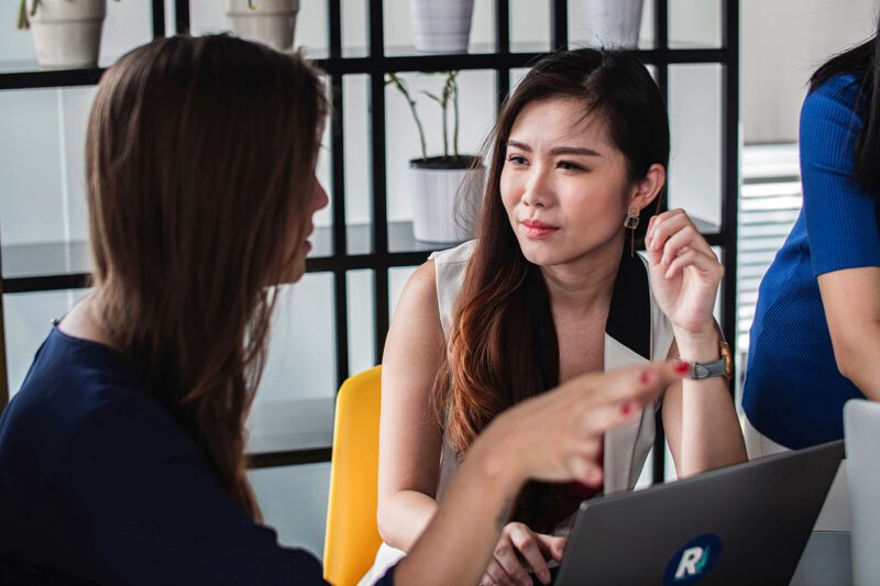Asian women entrepreneurs at work in office