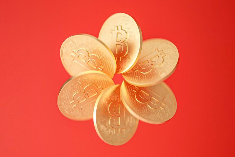 Flower made of bitcoins