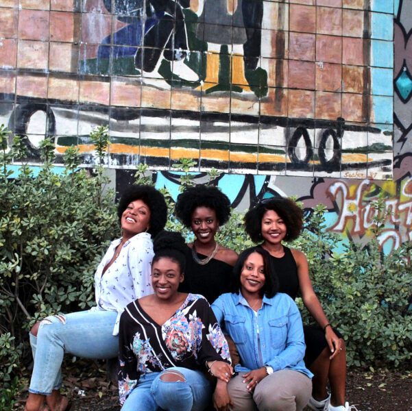 Team of five black female entrepreneurs