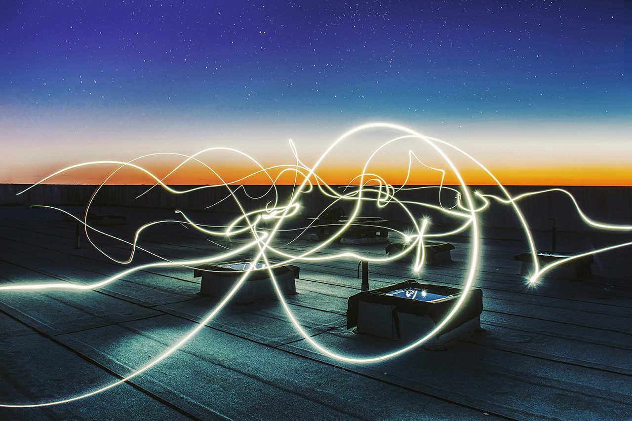Light scribbles over electrical units