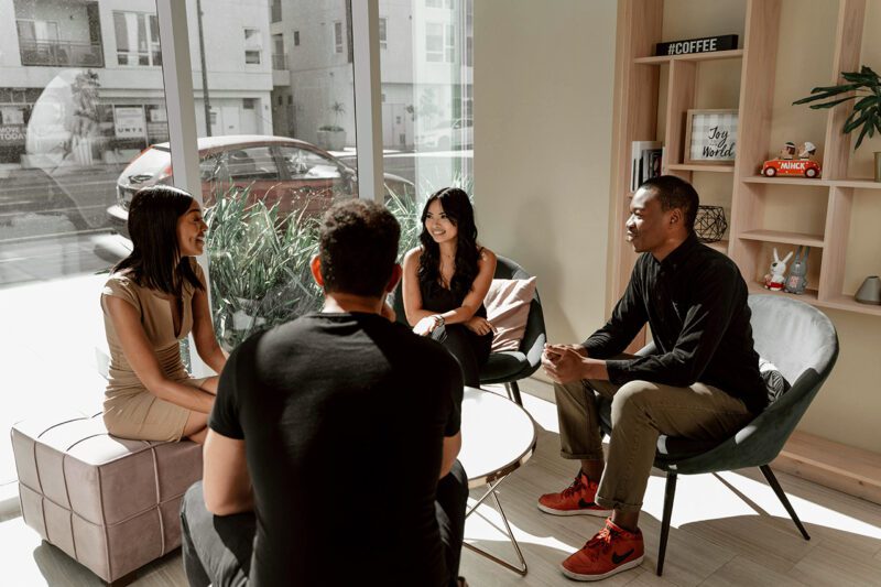 Professionals meeting in a home