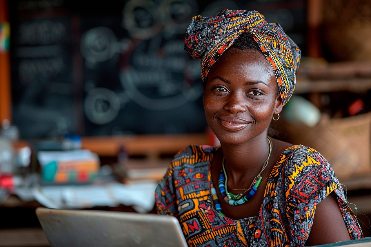 African woman professional smiling