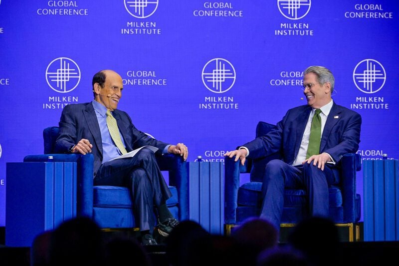 Michael Milken iand US Secretary of the Treasury Scott Bessent