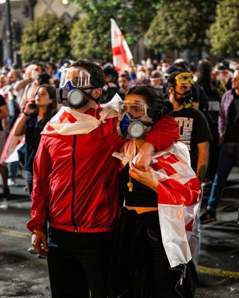 Protestors in Georgia