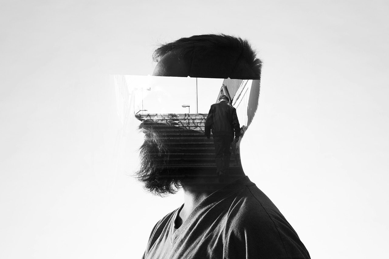 Abstract image of man's profile