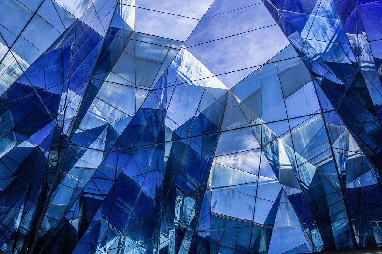 Glass building mozaic