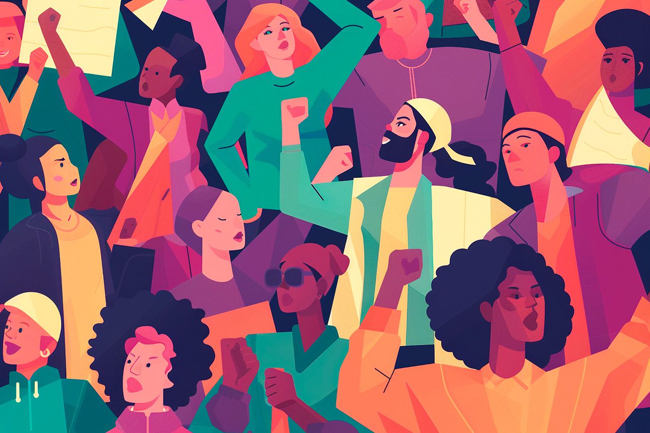 Color illustration of diverse people
