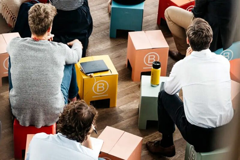 People sitting at B Lab conference