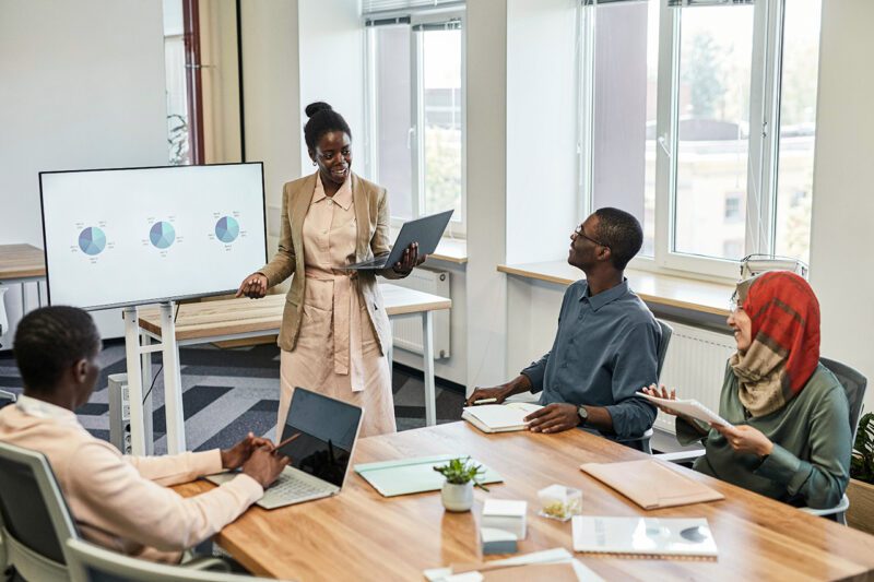 Entrepreneurs working in conference room