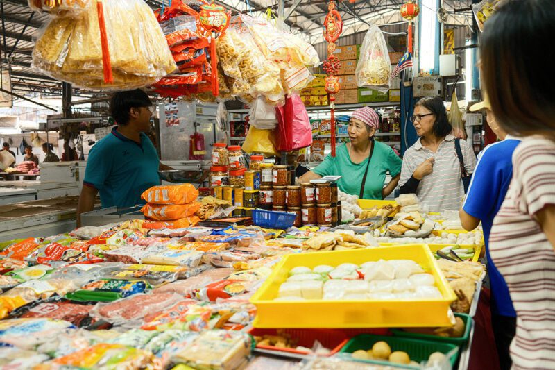 People in Malaysian marketplace