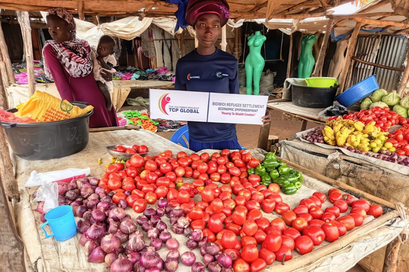 African marketplace with vegetables