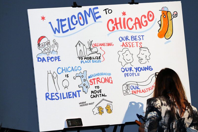 Poster board at  Neighborhood Economics