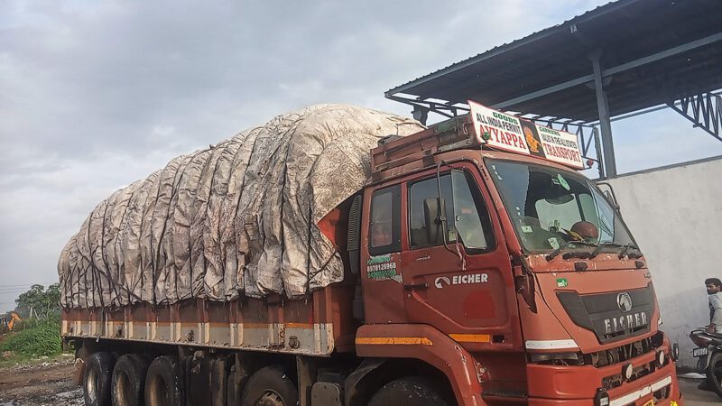 Waste on truck for transport